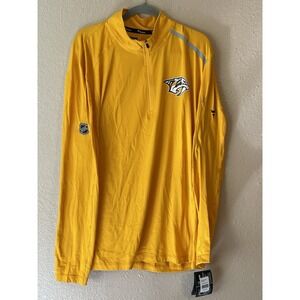 Men's 2XL NWT Nashville Predators Fanatics‎ Authentic Pro 1/4 Zip Jacket Yellow